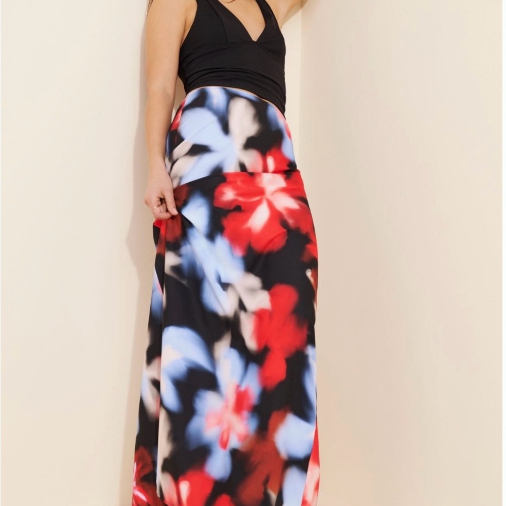 Especia Floral Maxi Skirt - Black, Red, Blue
